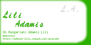 lili adamis business card